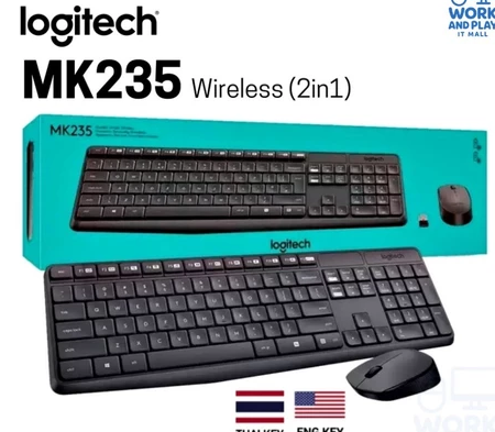 เมาส์ พร้อม คีย์บอร์ด (2IN1) WIRELESS LOGITECH (MK235) BLACK (112-00699)