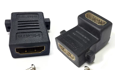 หัวต่อสายสัญญาณ หัวต่อสาย HDMI เมีย/ เมีย แบบยึดแท่นติดเพลท (90องศา) (102-00337)
